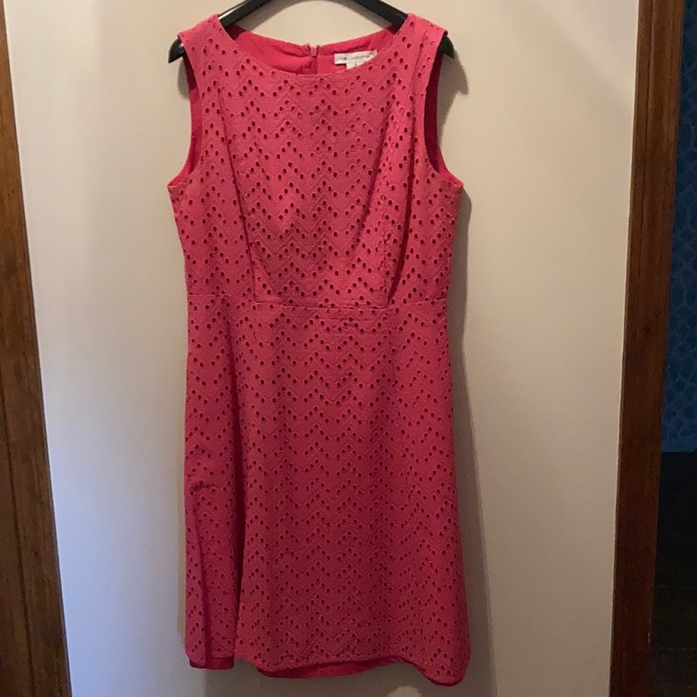Pretty bright pink eyelet lace dress in size 6